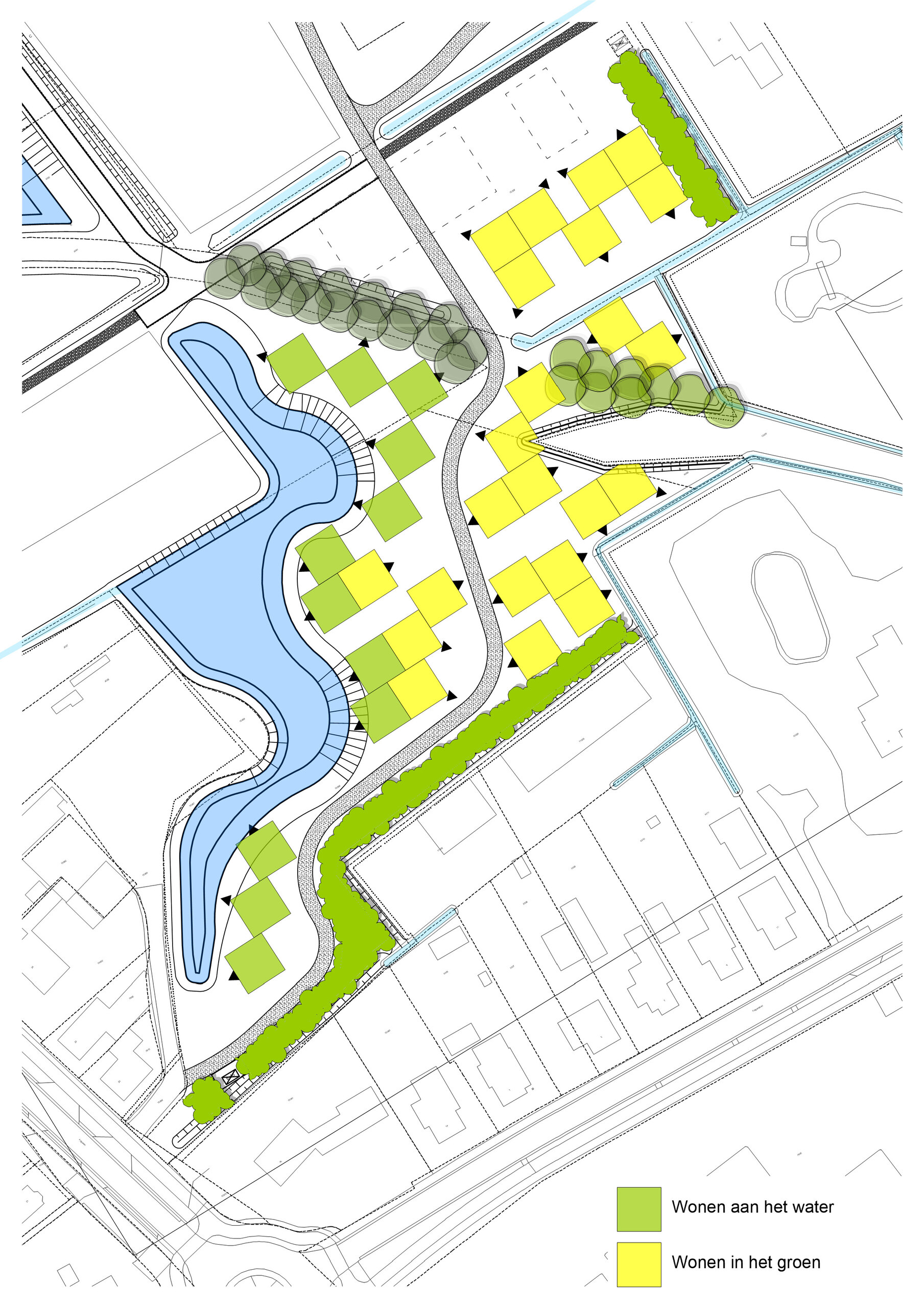 Tekening lotingslocaties Klein Wonen