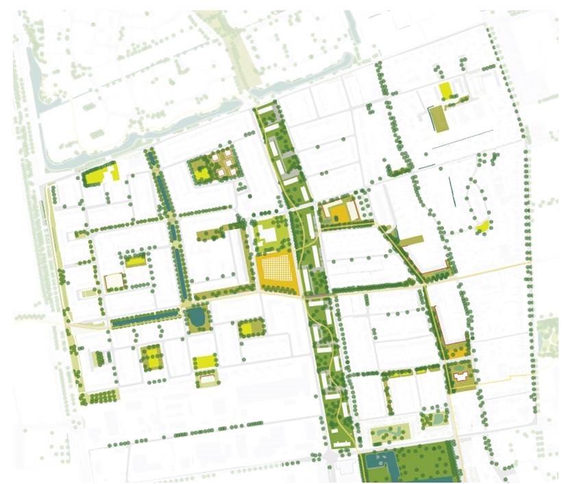 Plattegrond van de wijk De Swetten met daarin de locaties getekend