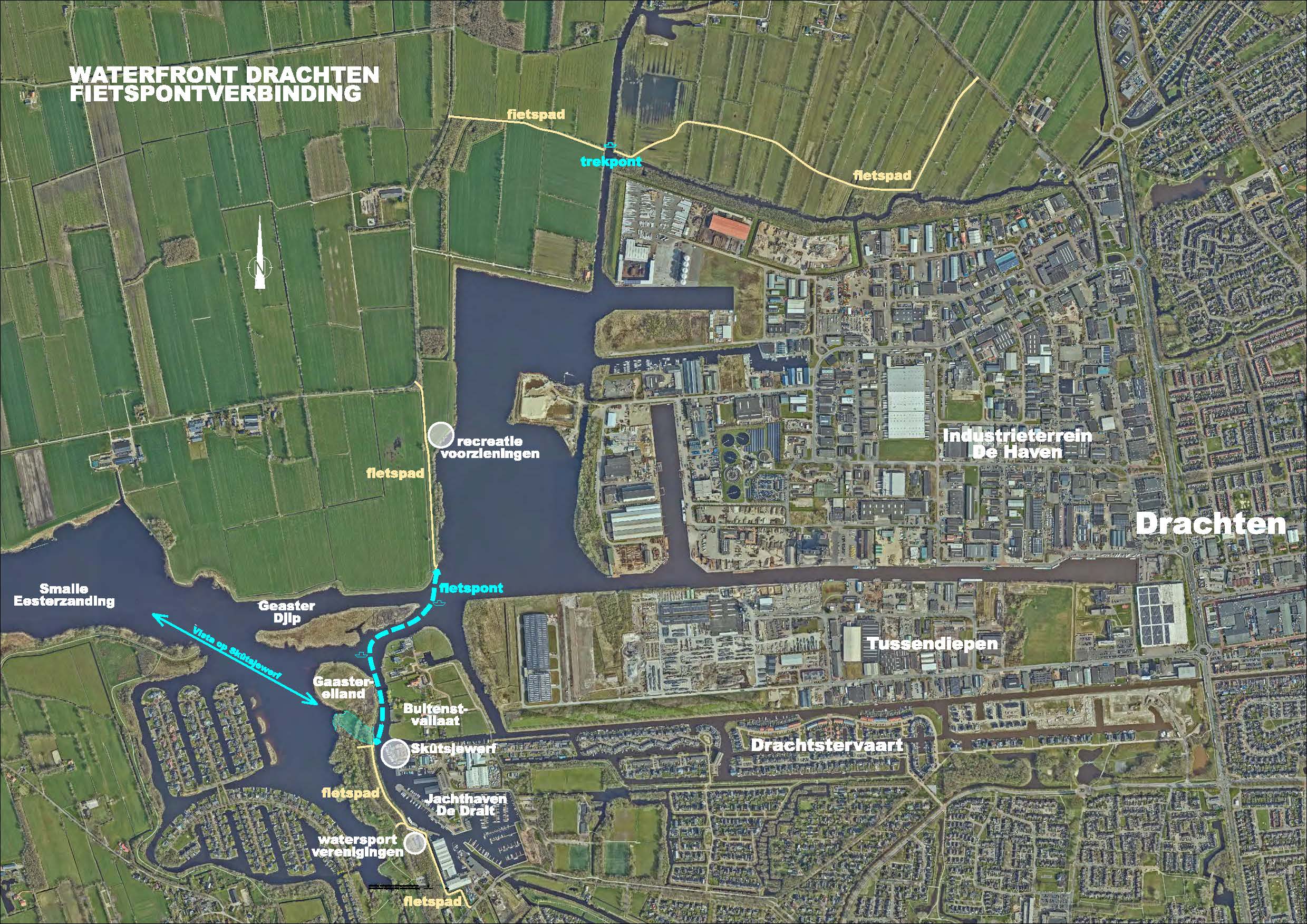 Kaart planvoorbereiding Fietspontverbinding Waterfront