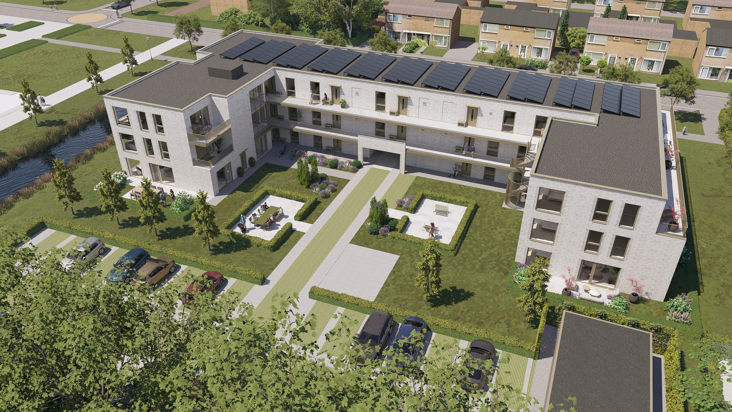 Impressie appartementengebouw De Ambacht, De Drift Drachten