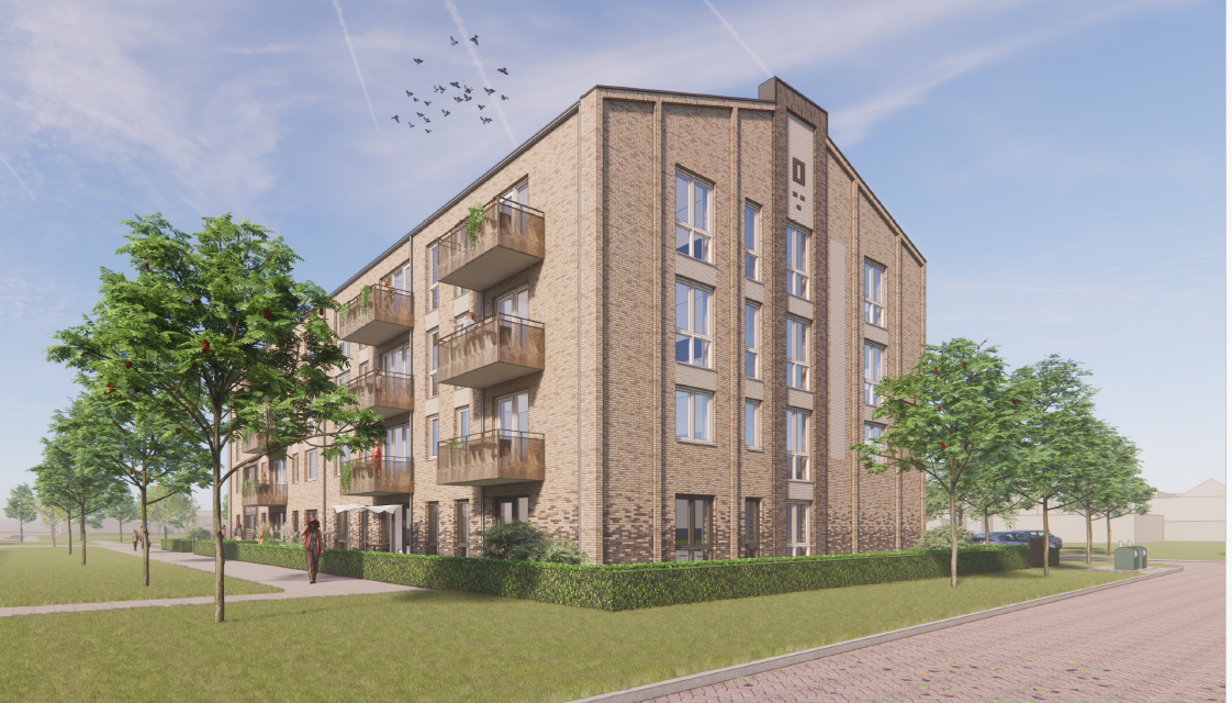 Impressie appartementengebouw Thúshaven, De Drift Drachten